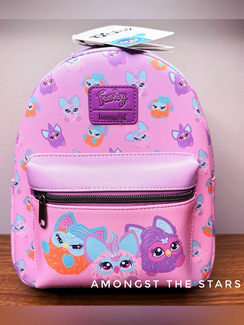 Loungefly Furby Friends Pink & Purple All Over Print Mini Backpack